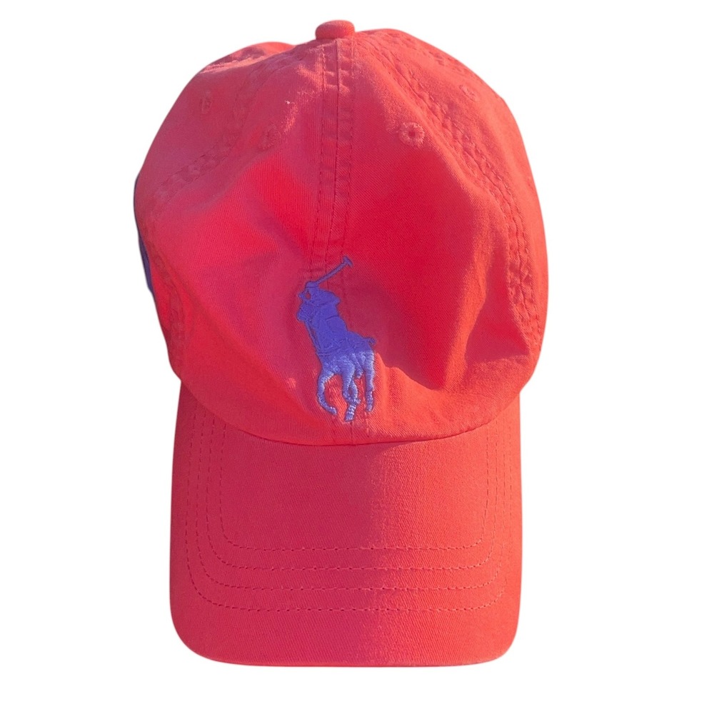 POLO Ralph Lauren 3 Big Pony Logo Strapback Youth Baseball Cap Preppy Dad‎ EUC